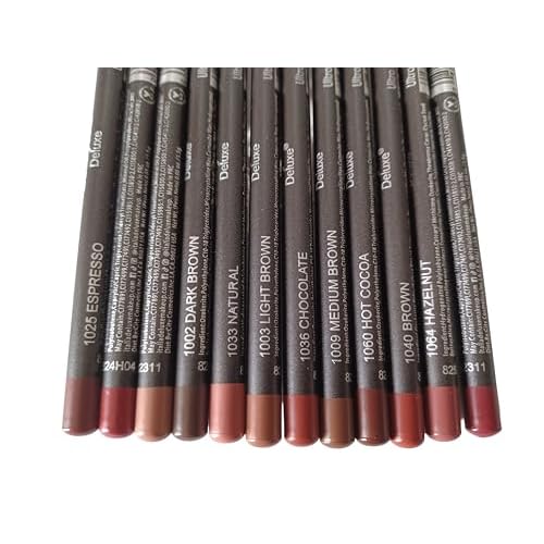 12pc Ultra Fine Lip &Eye Liner Brown Set