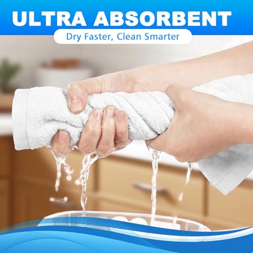 100% Cotton Washcloths 12x12 Inch, 6 Pack