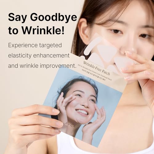 AVCA Wrinkle Repair Patches for Face - Korean Anti-Wrinkle Smoothers, 55pc