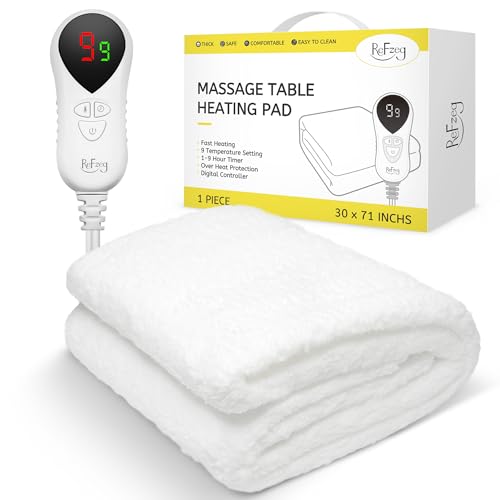 ReFzeg Professional Massage Table Heating Pad - Soft Fleece Warmer, 30" x 71"