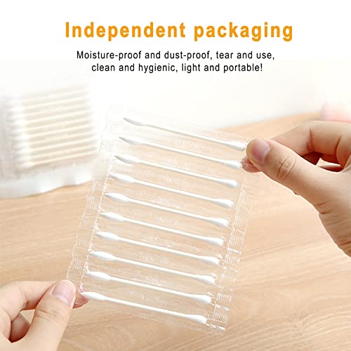 KRIZJUES White Cotton Swabs Bulk 200 Pack - Double-Ended Ear & Makeup Q-tips