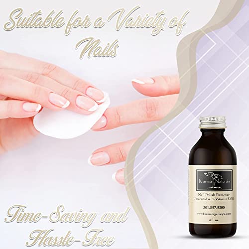 Karma Organic Nail Polish Remover & Nail Deep Nutrition Bundle ? Natural Unscented Nail Polish Remover (4FL-Oz) Deep Nutrition Nails Strengthener Nail Treatment (0.43FL-Oz)