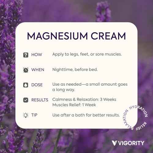 Vigority Magnesium Cream for Sleep: Magnesium Lotion for Leg Cramps - Soothing Magnesium with Lavender, Vitamin E and Shea Butter - Safe for Kids & Pregnant Individuals - 4.23 oz - 2 Pack
