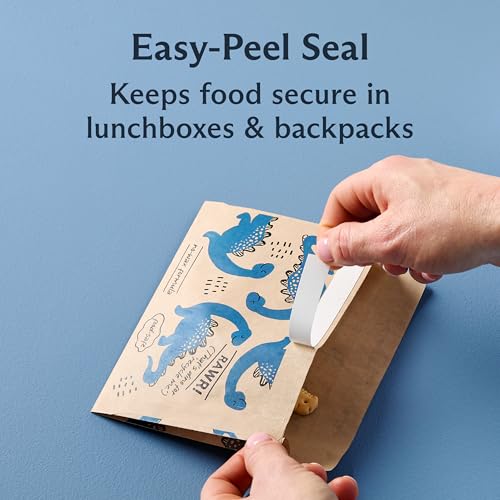 Stasher Recyclable Sealable Paper Snack Bags for Kids Lunch, 50 ct,