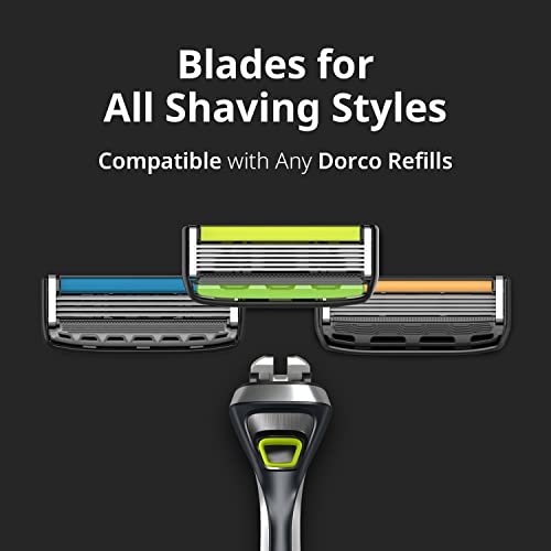 Dorco Pace 5 Pro Razor Set with 1 Handle & 9 Refill Cartridges - Men’s 5-Blade Shaving System