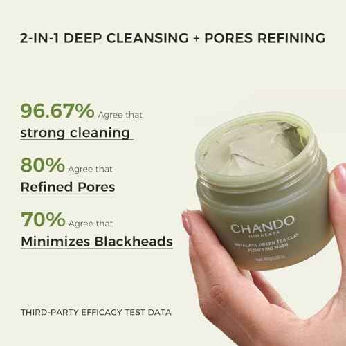 Purifying Green Tea Mask, Natural Facial Clay Mask Deep Pore Cleansing with Green Tea Extract and Portulaca Extract, for Clogged Pores, Detoxifies & Balance Oil, 3.52 fl.oz