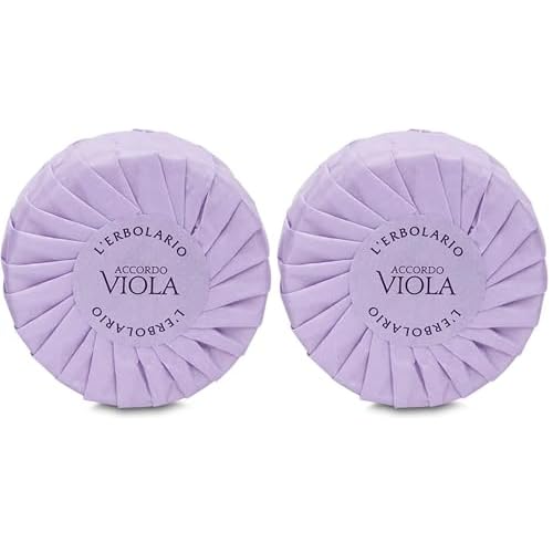 L'Erbolario Perfumed Bar Soap ? Gently Scented Body and Hand Soap Bar ? Moisturizing and Nourishing with Natural Extracts ? Accordo Viola - 3.5 oz (Pack of 2)