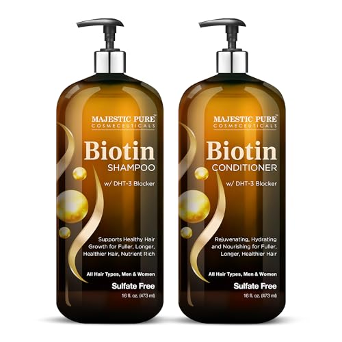 Majestic Pure Biotin Shampoo & Conditioner Set - Volumizing Hair Loss Treatment