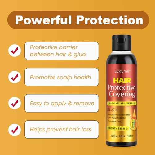 Quick Weave Protective Shield, Weave Glue for Quick Dry, Hair Protective Liquid Cap for Hair and Scalp Protection, Easy to Apply and Comfortable (6.oz,Black)