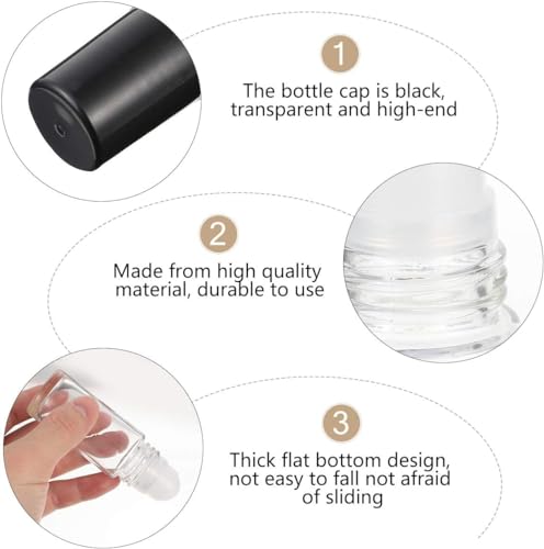 2Pcs 30ml Glass Essential Oil Roller Bottles with Funnel