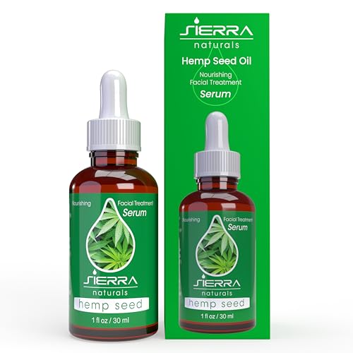 Sierra Naturals Hemp Seed Oil, Benefits for Skin Hemp Seed, Great for Beauty Anti-Oxidant Anti-Aging Moisturizing Hydrating with Vitamin E (1oz) - Hemp Oil