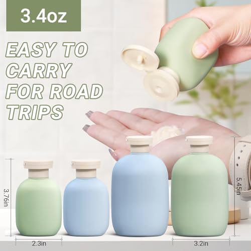 3.4oz Travel Bottle with Flip Cap, Leak Proof Squeeze Bottles