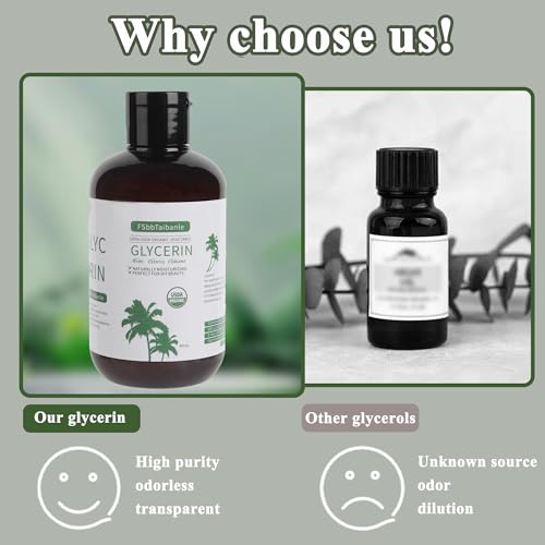 Organic Vegetable Glycerin ? USDA Organic Certified, 100% Pure, 6 Fl Oz ? Natural Skin & Hair Moisturizer ? Ideal for DIY Beauty, Soaps, Lotions & More ? Non-GMO, Palm Oil Free