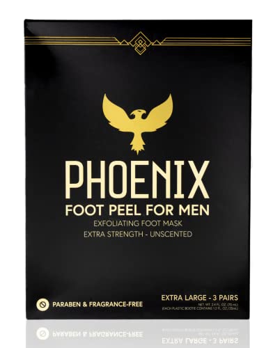 Phoenix Foot Peel Mask for Men - 3 Pack XL Extra Strength Callus Remover
