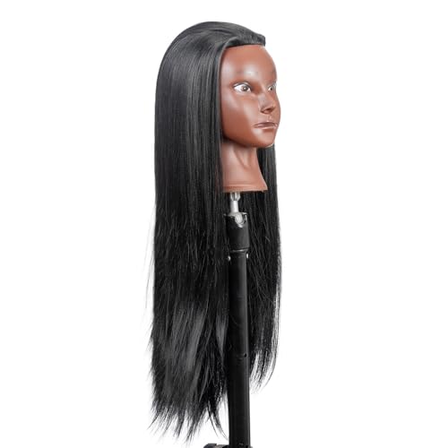 Mannequin Head with Hair & Clamp - 26" Styling Training Head