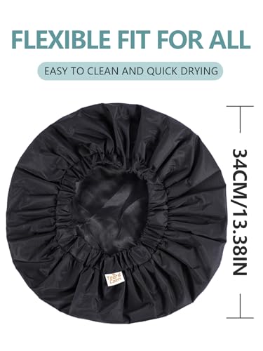 Reusable Waterproof Shower Cap with Soft Satin Lining