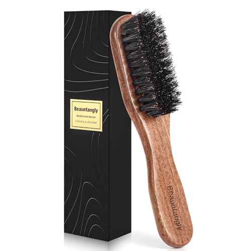 Beard Brush, 100% Real Wild Boar Bristle Walnut Wood Beard & Mustache Comb Brush for Men¡¯s Beard Grooming and Care, Gift for Men to Straighten and Promote Beard Growth