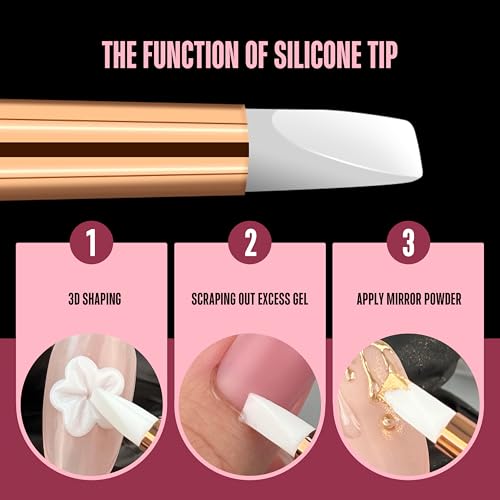 NOVO OVO Double End Nail Brush Kit for Poly Gel & Nail Art - Manicure & Pedicure Tool