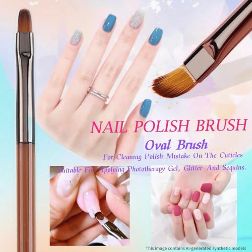 Black 8Pcs Nail Art Brush Set - Fine Liners & Gel Builder Brushes for Professional Manicure