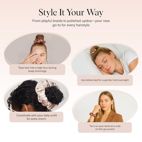 Kitsch & Disney Satin Scrunchies for Women - Desert Crown 2 Pack