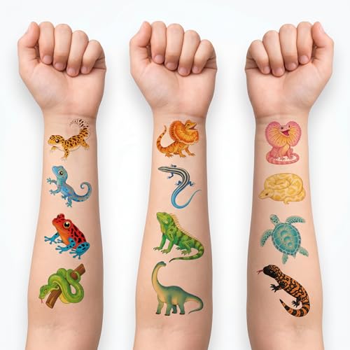 96 Reptile Temporary Tattoos for Kids | Party Favors
