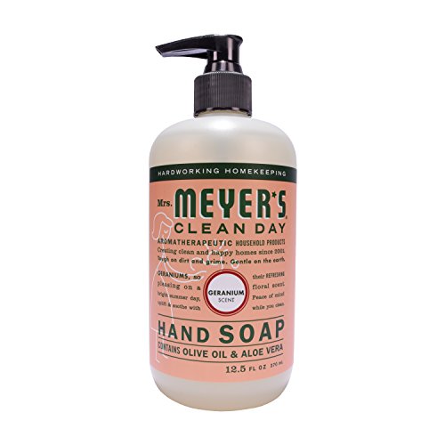 Mrs. Meyer's Geranium Hand Soap Pump 12.5oz (6 Pack) - Natural, Cruelty-Free
