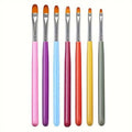 7Pc Gel Nail Brush Set, Oval Shaped for Builder & Sculpting