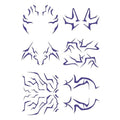 Anime Purple Temporary Tattoos Cosplay Tattoo Stickers Dress Up Party Makeup Body Art Prop Accessories for Women Men (6 PCS)