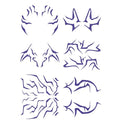 Purple Anime Temporary Tattoos - 6 Cosplay Stickers