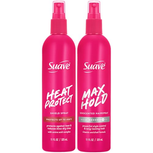 Suave Heat Protection & Max Hold Hairspray Duo 11oz