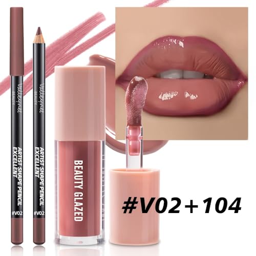 Beauty Glazed Lip Liner & Gloss Set - Rosewood Nude