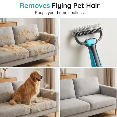 Double-Sided Pet Grooming Rake for Cats & Dogs