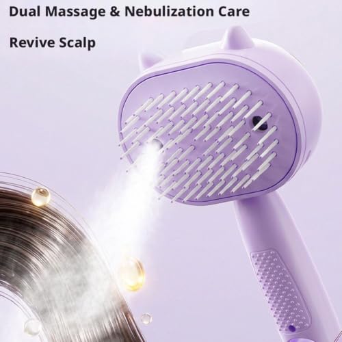 Electric Spray Massage Comb with Mist Function - Anti-Static Hair Brush