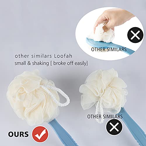 Shower Back Scrubber Brush with Loofah & Long Handle