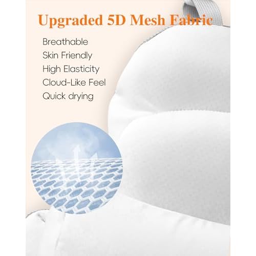 Full Body Bath Pillow for Bathtub, Thick Luxury Bathtub Cushion with Movable Lumbar Support and Laundry Bag, Bathtub Pillows for Head, Neck and Back Support, Bathtub Accessories for Women Spa Gift