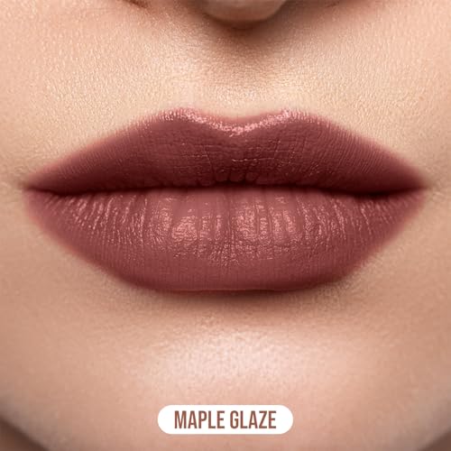 Profusion Cosmetics Lip Glaze Tinted Lip Gloss - Hydrating Lip Stain with Vitamins A & E, Buildable Color, Long Wearing Glossy Finish with Non-Sticky Formula, 7 Stunning Shades (Maple Glaze)