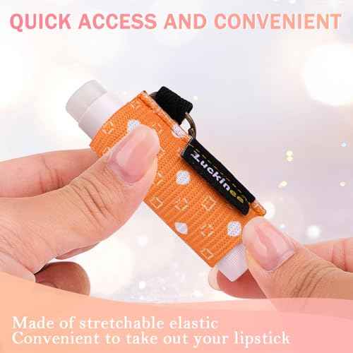 3PCS Lip Balm Holder Keychain Lip Gloss Keychain Holder Lipstick Holder Lip Balm Pouch Keychain Compatible with ChapStick, Burt's Bees, Christmas Stocking Stuffers