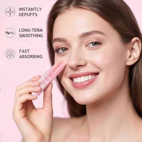 Retinol & Caffeine Eye Balm Stick - Dark Circles Relief & Depuffing Treatment, Hyaluronic Acid + Collagen, Gentle Under Eye Cream for Sensitive Skin, Hydrates & Smooths Fine Lines, 0.35oz/10g