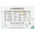 The Honest Company Fragrance-Free Bathtime Gift Set, Hypoallergenic, Bath Essentials for Sensitive Skin, Shampoo and Body Wash, Face Lotion, Bubble Bath, Conditioner, Wash Cloth