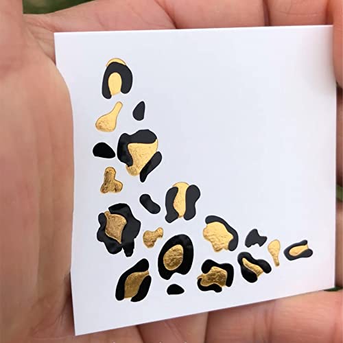Metallic Gold Leopard Print Under Eye Temporary Tattoos / 20 Pack/Great for Cheerleading - Dancers - Team Spirit - School Spirit