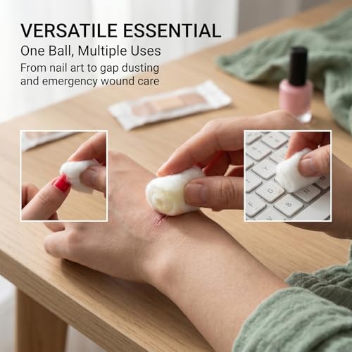Sukh Soft White Cotton Balls for Skincare & Nail Polish Removal - 250 Count