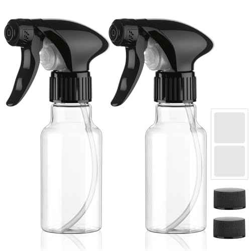 Spray Bottles 4oz/120ml Plastic Small Spray Bottle for Hair Mist/Stream Spraying Heavy Duty Empty Water Spray Bottles for Cleaning Solutions, Plants 2 Pack (Clear)