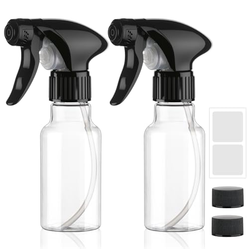 4oz Plastic Spray Bottles - Adjustable Nozzle for Hair & Cleaning, 2 Pack