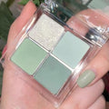 Matte Light Green Eye Shadow Makeup Palette 4 Colors, Matte Glitter Highly Pigmented Mint And Seafoam Green Waterproof Eyeshadow Palette For Woman
