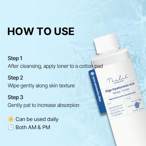 Oligo Hyaluronic Acid Hydrating Toner 200ml? Hydrating Toner for Sensitive Skin, pH Balance, Korean Skin Care, Alcohol-Free, Vegan Formula, (6.76 fl. oz.)