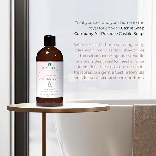 Castile Soap Liquid Unscented 16 Oz - All Purpose Liquid Castile Soap Unscented Gentle Cleanser For Hair Body Wash Hand Wash Home Nourishing Formula Gentle on Skin For All Ages Daily Care