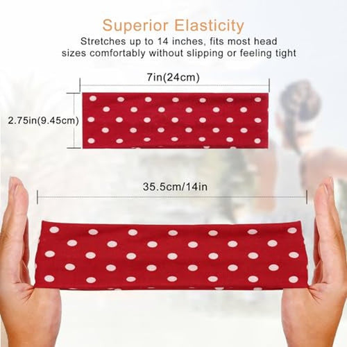 13-Pack Polka Dot Headbands for Women - Soft & Non-Slip