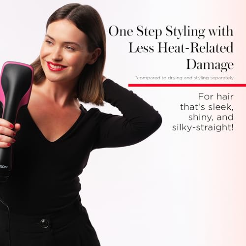 REVLON One-Step Hair Dryer and Styler Brush - Ionic Straightener, Black