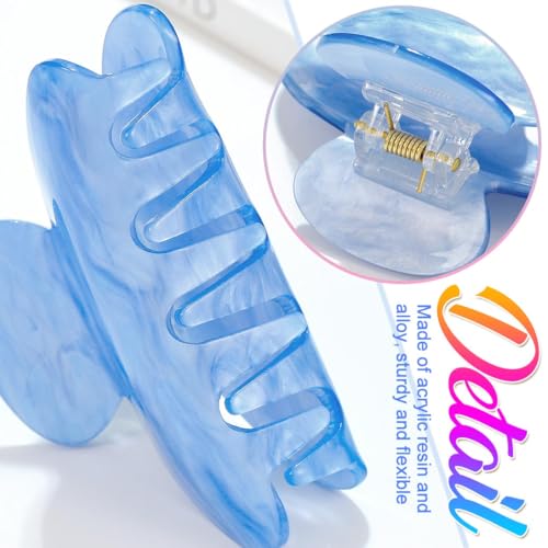 CAKURE Acrylic Claw Clips - 2PCS Medium Hair Clips for Women