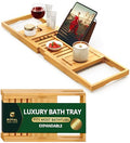 Royal Craft Wood Expandable Bamboo Bathtub Caddy Tray
